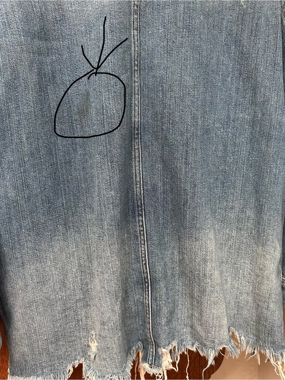 Free People Distressed Long Denim Jacket - Picture 10 of 11